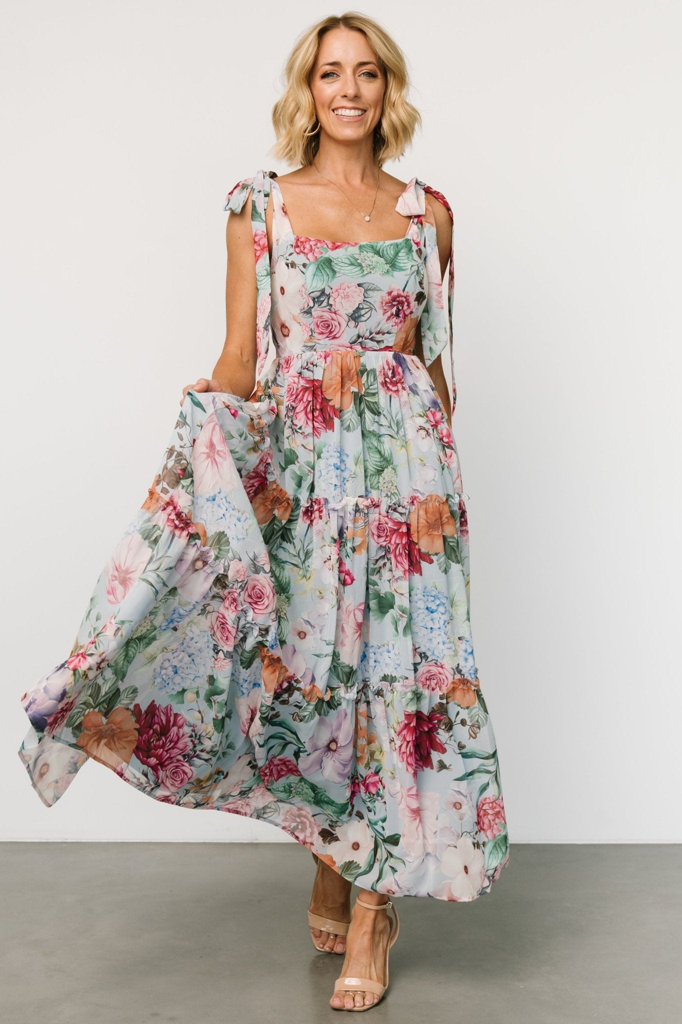 Anita Maxi Dress | Light Blue Multi Floral