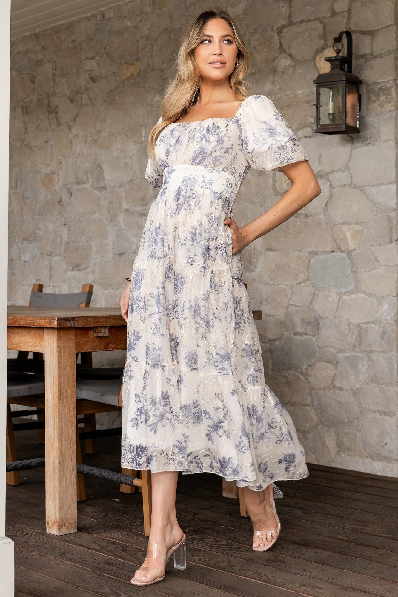 Annabeth Midi Dress | Cream + Slate Floral