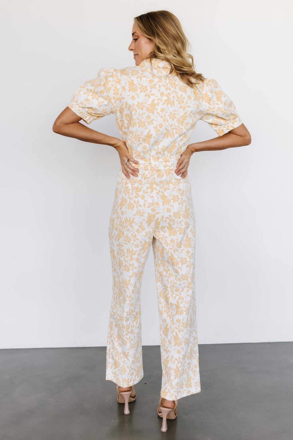 Annalise Jumpsuit | White + Yellow