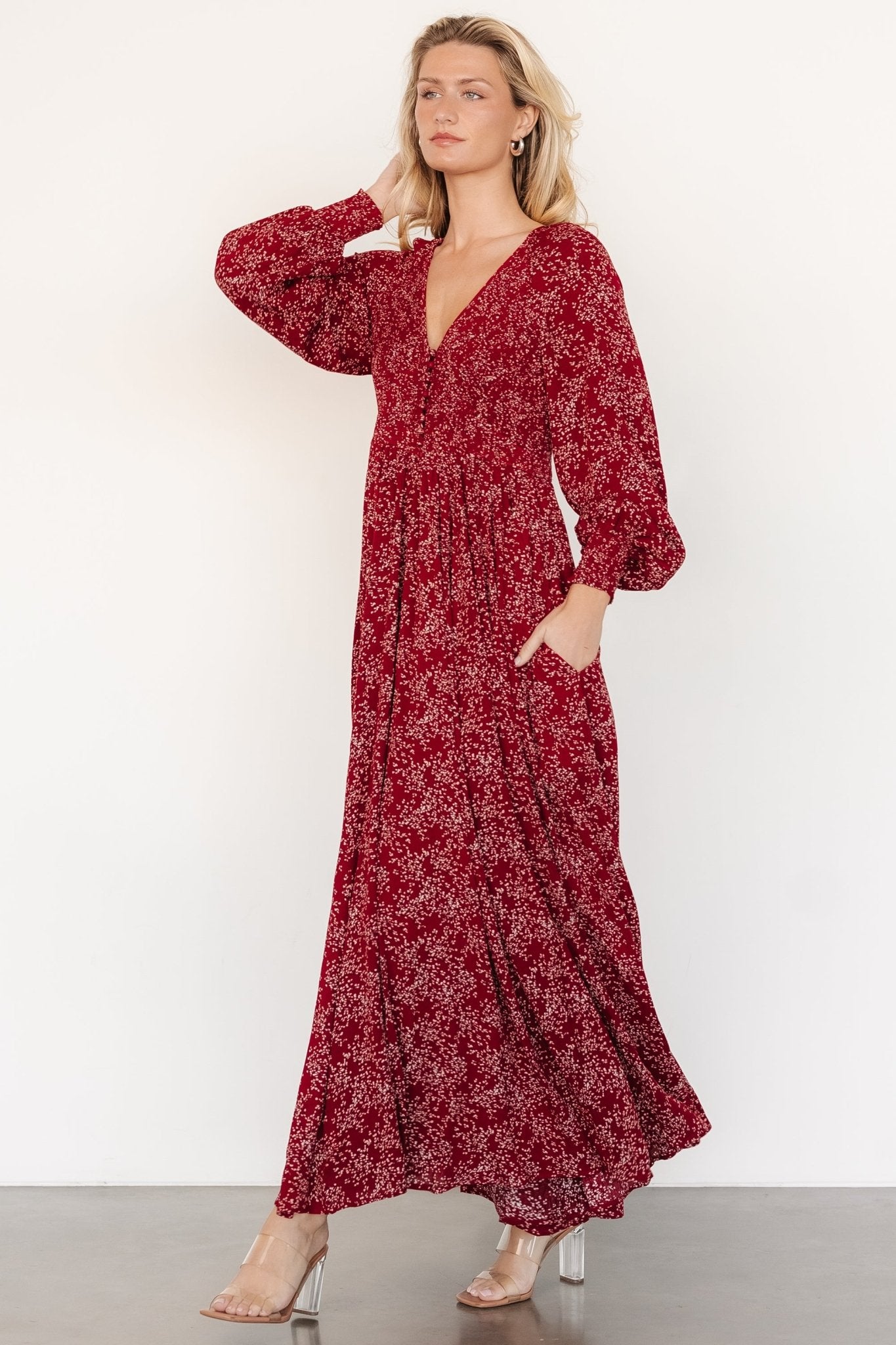 Anya Maxi Dress | Crimson Print