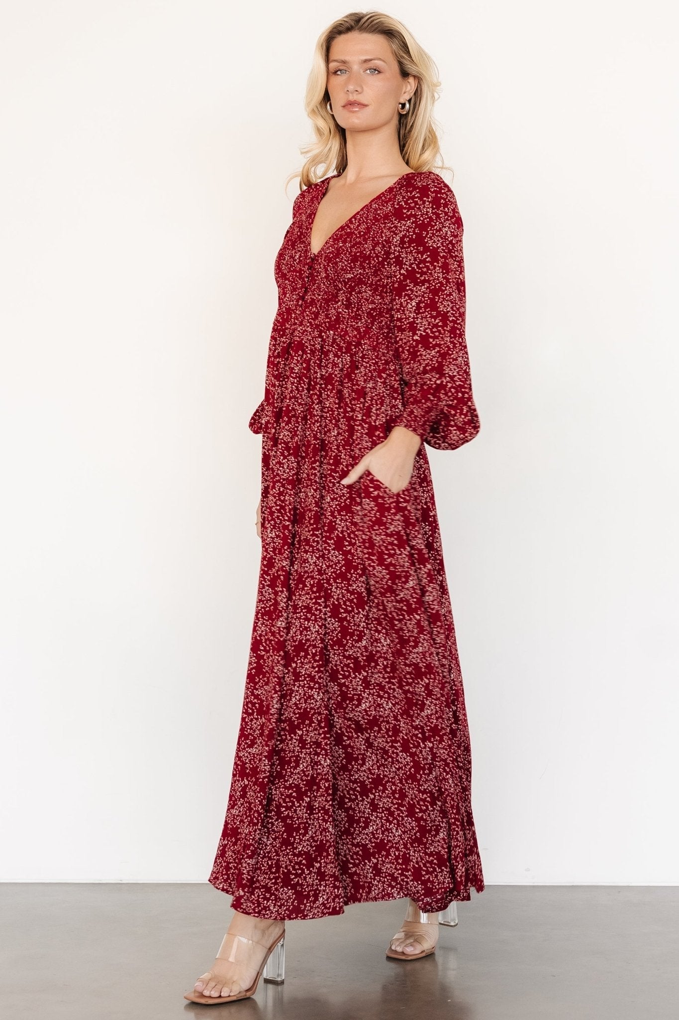 Anya Maxi Dress | Crimson Print