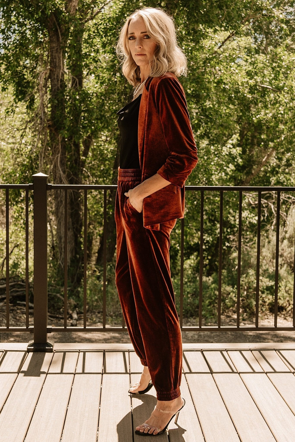 Archie Velvet Jogger Pants | Cinnamon