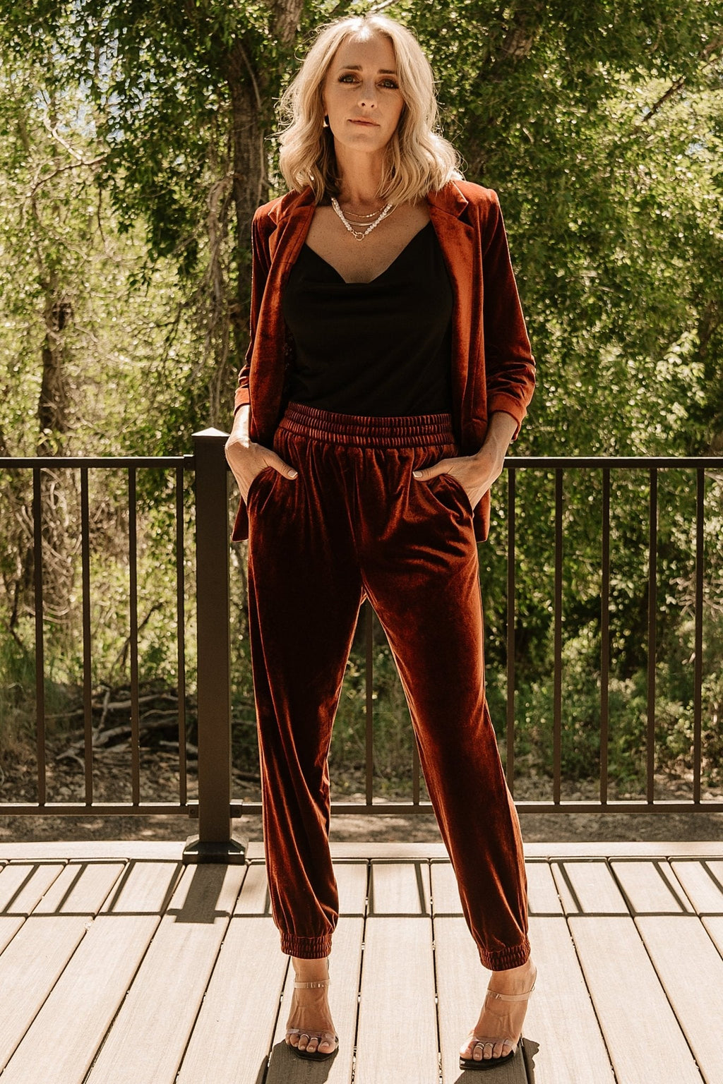 Archie Velvet Jogger Pants | Cinnamon