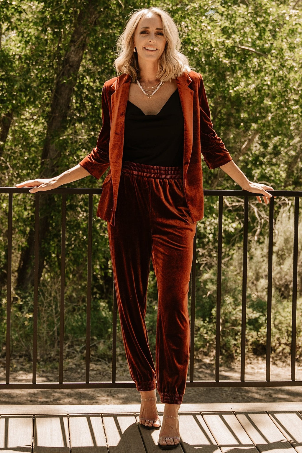 Archie Velvet Jogger Pants | Cinnamon