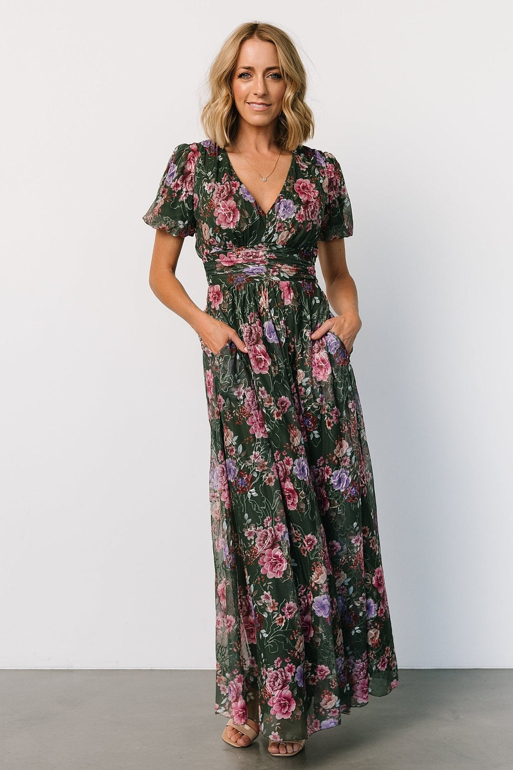 Ardley Maxi Dress | Green + Pink Floral