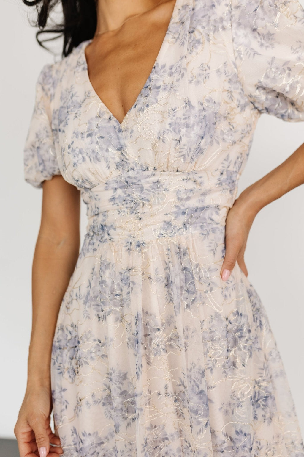 Ardley Maxi Dress | Cream + Blue