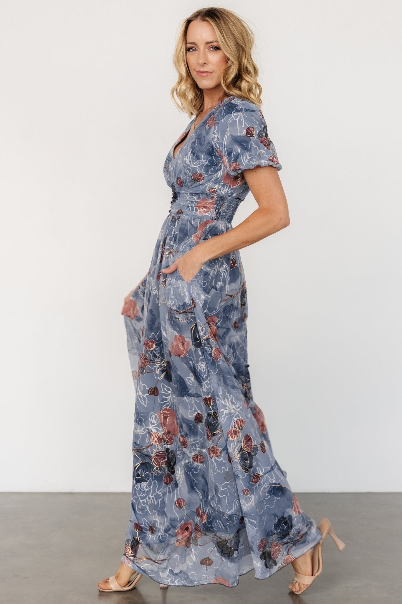 Ardley Maxi Dress | Slate Print