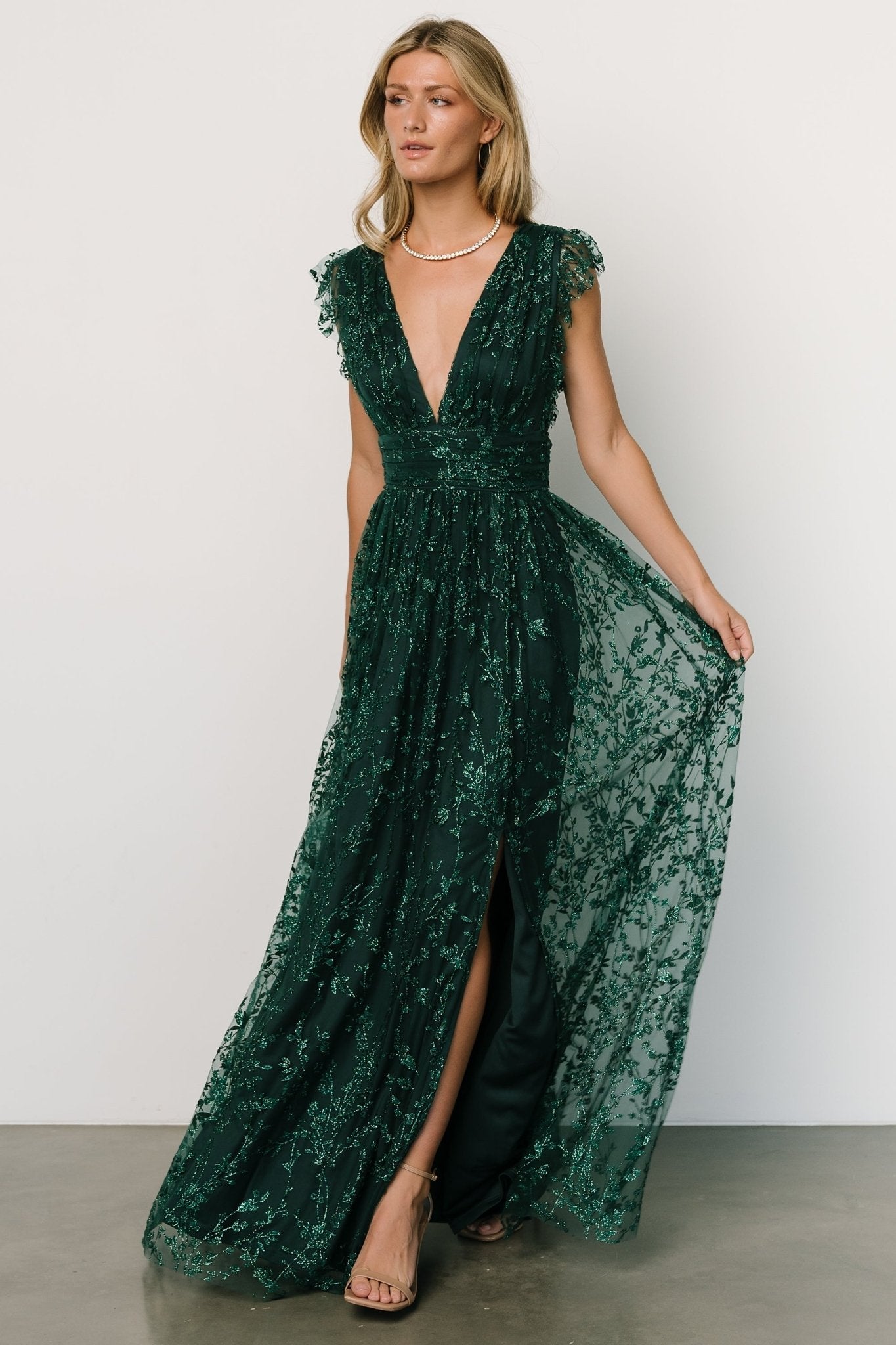 Arlene Shimmer Gown | Emerald