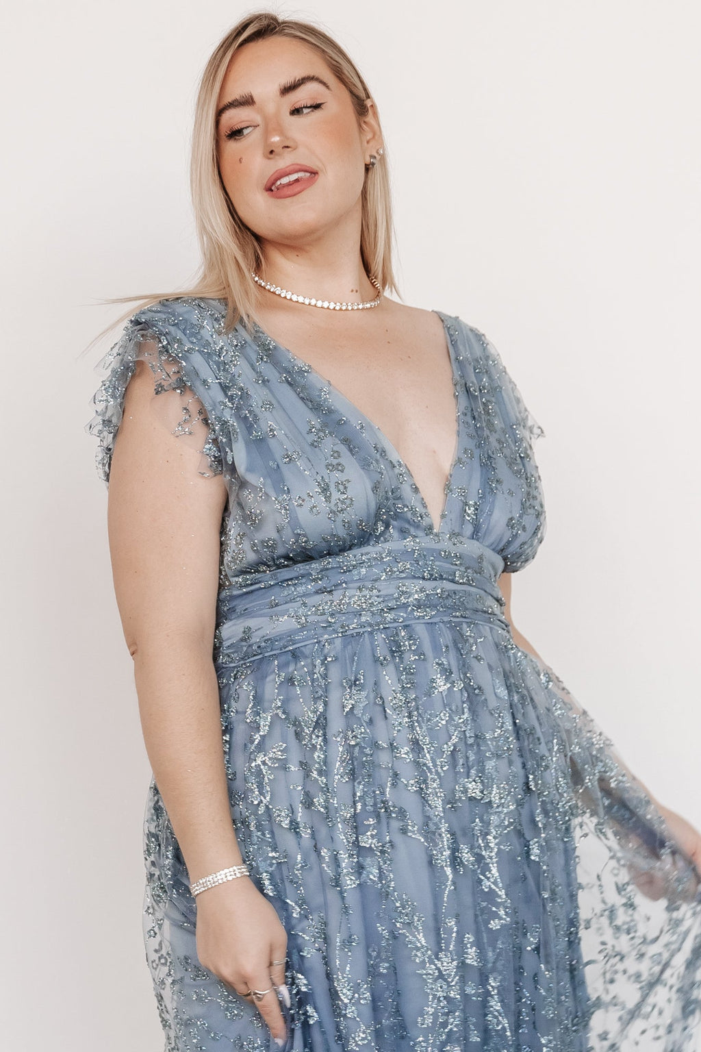 Arlene Shimmer Gown | Winter Blue