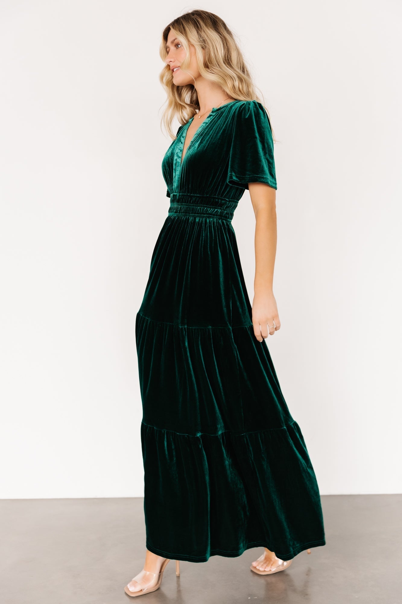 Artemis Velvet Maxi Dress | Emerald