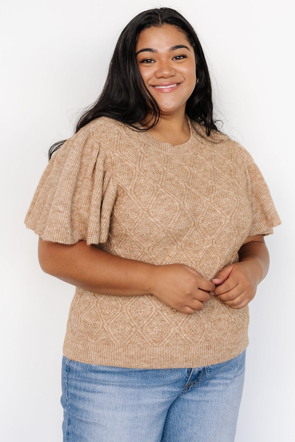Asa Knit Sweater Top | Caramel