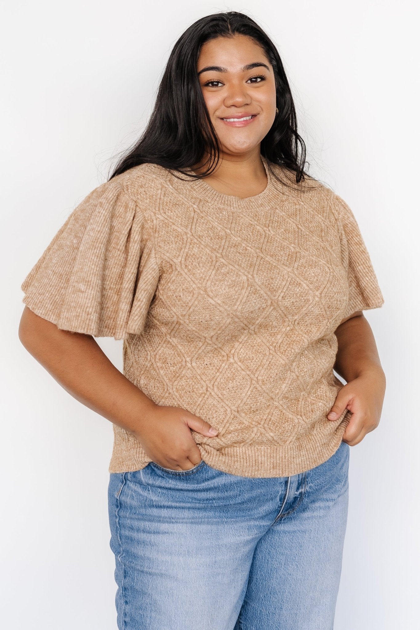 Asa Knit Sweater Top | Caramel