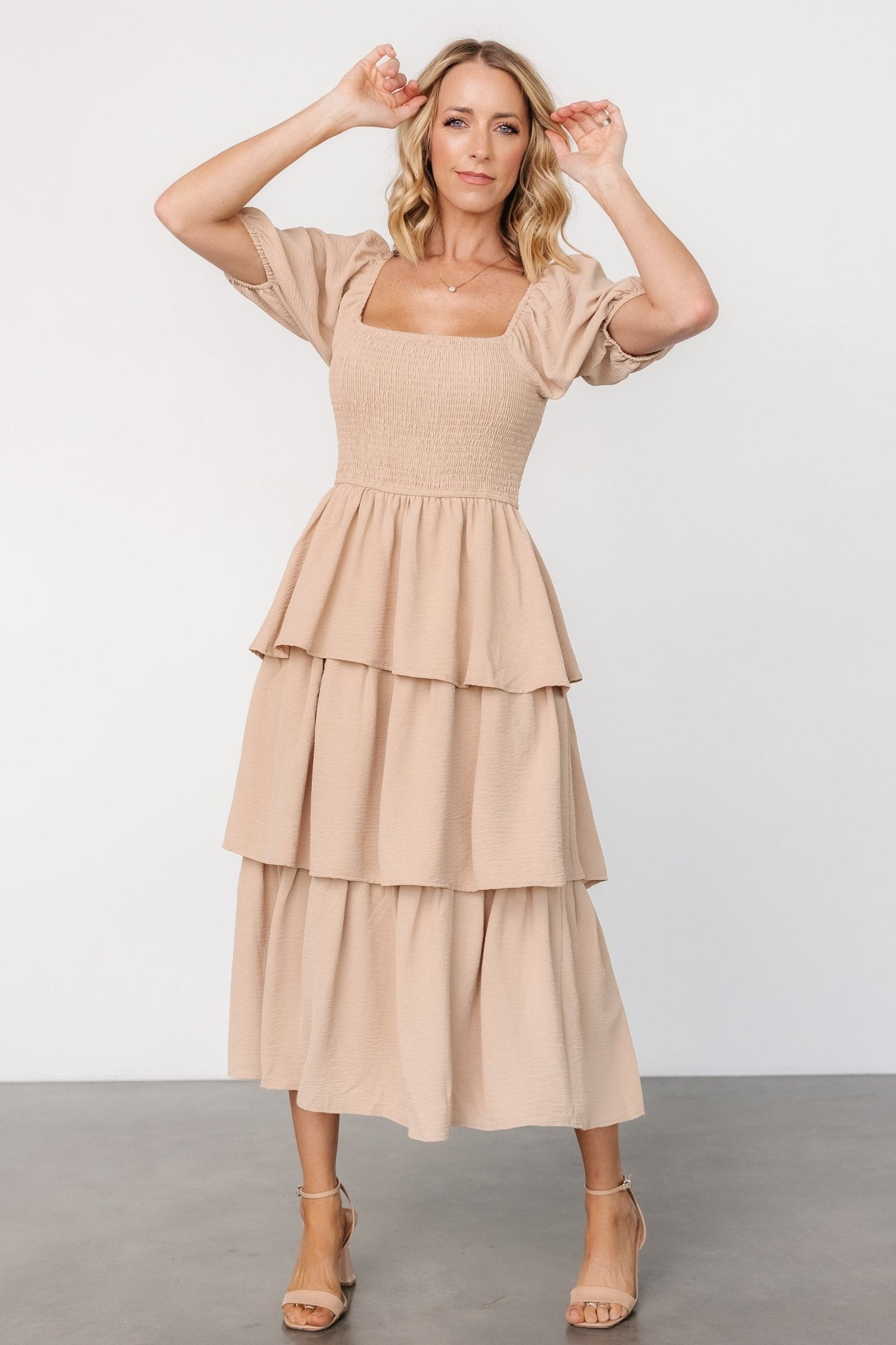 Ashbourne Tiered Dress | Taupe
