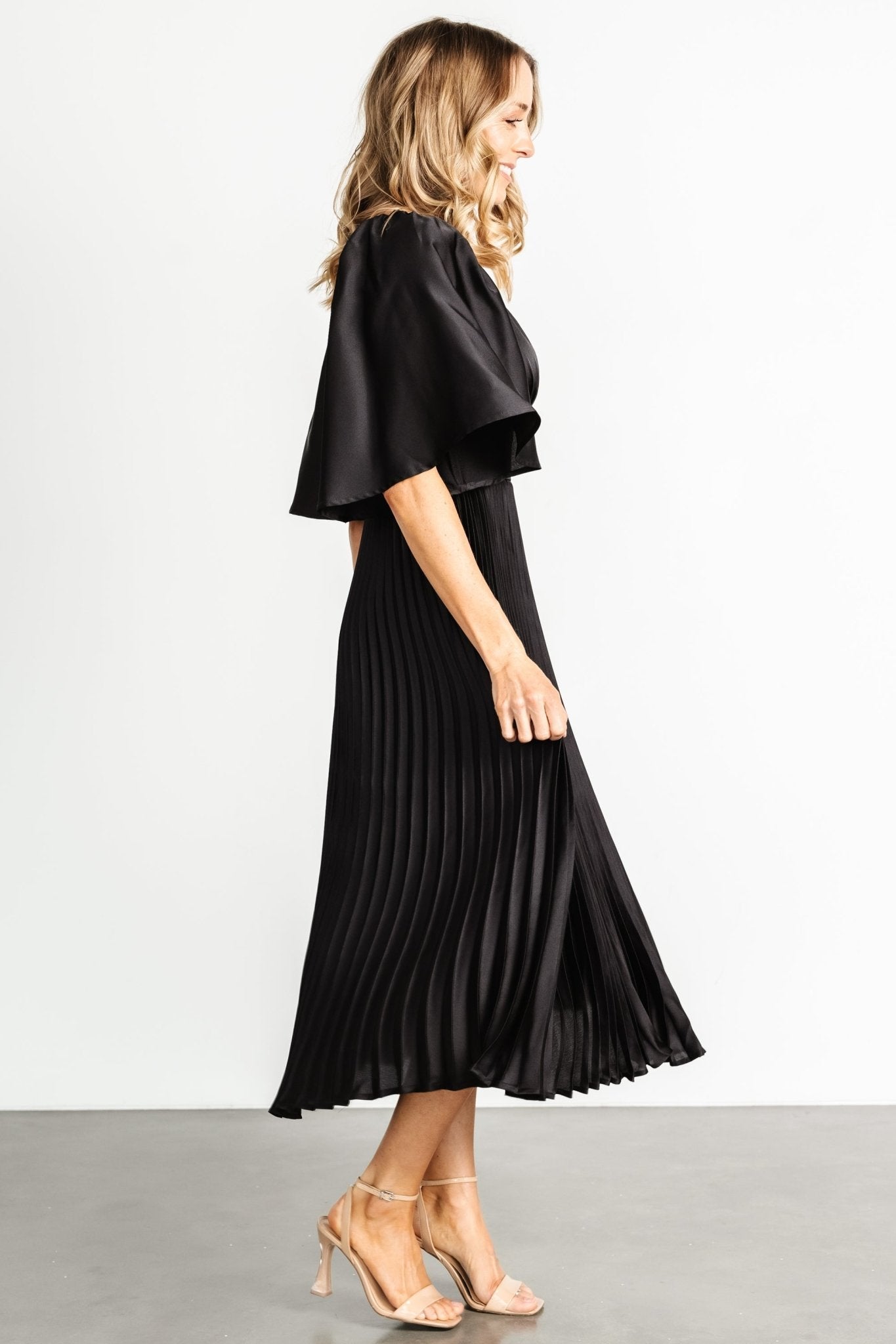 Aubree Pleated Dress | Black
