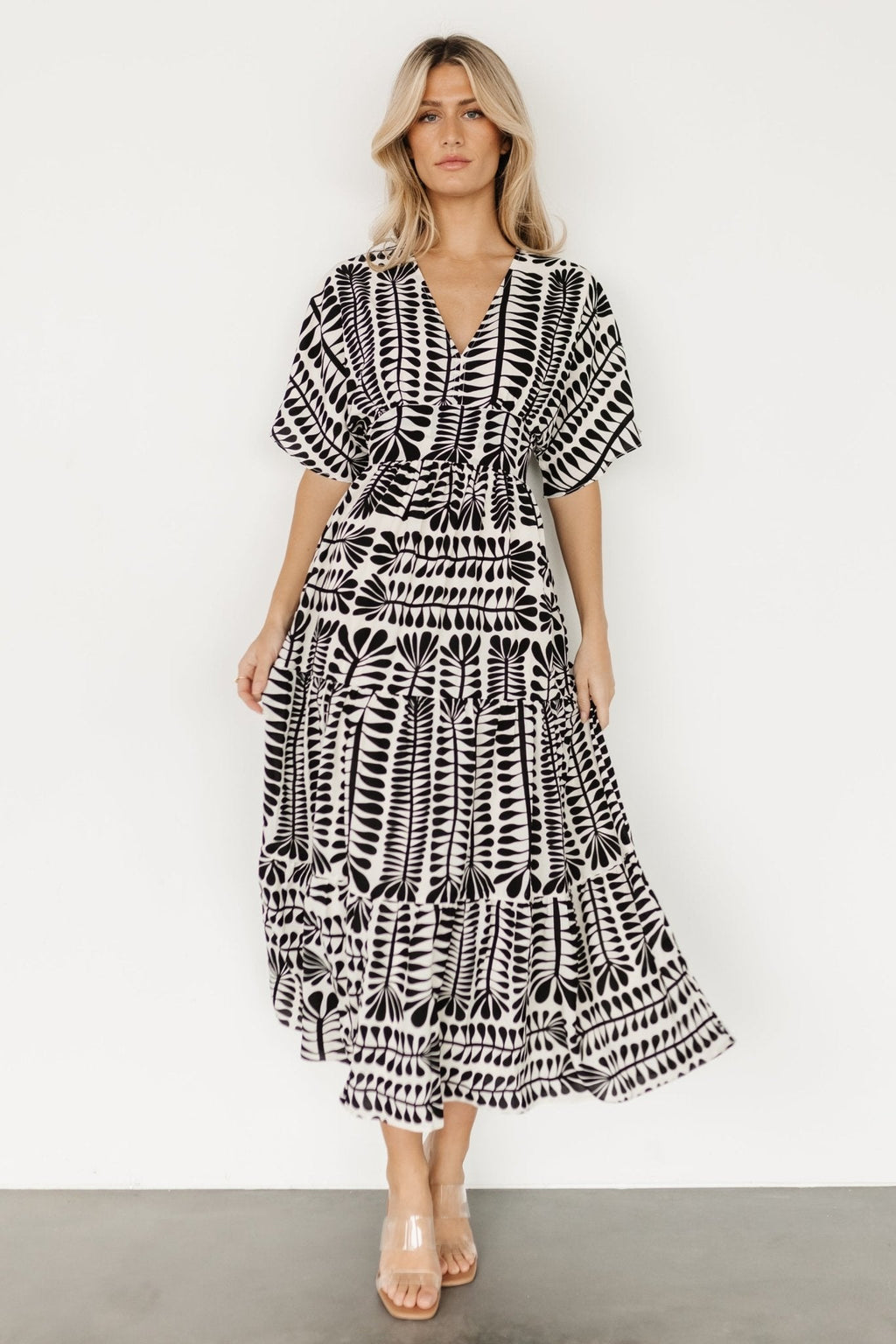 Austin Kimono Dress | Black Print