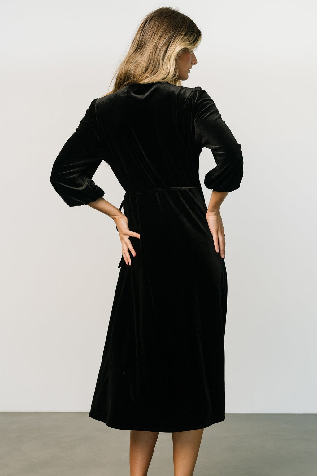 Beckinsale Velvet Wrap Dress | Black