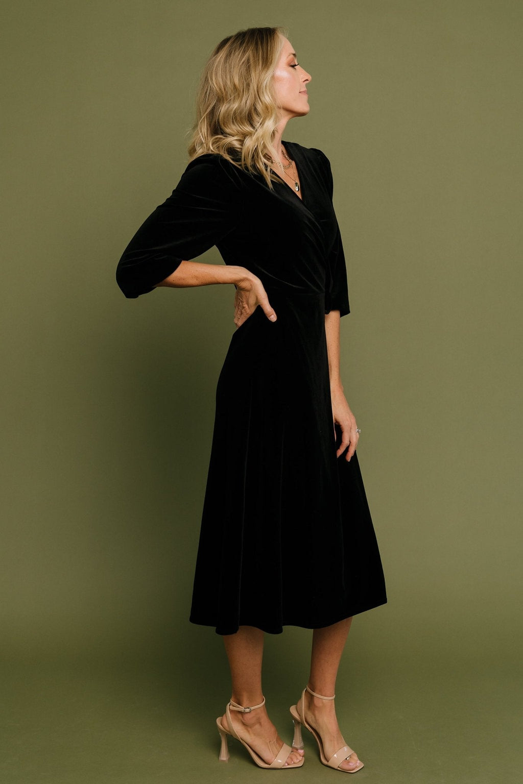 Beckinsale Velvet Wrap Dress | Black