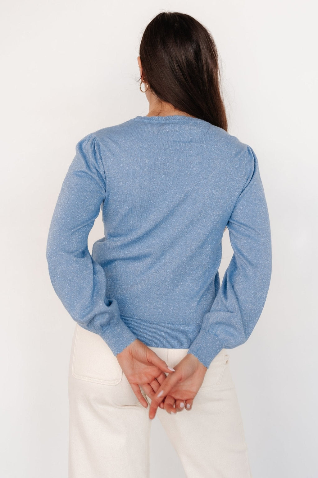 Benson Shimmer Sweater Top | Blue