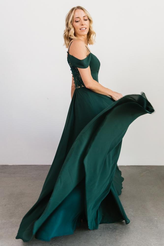 Bianca Lace Maxi Dress | Emerald