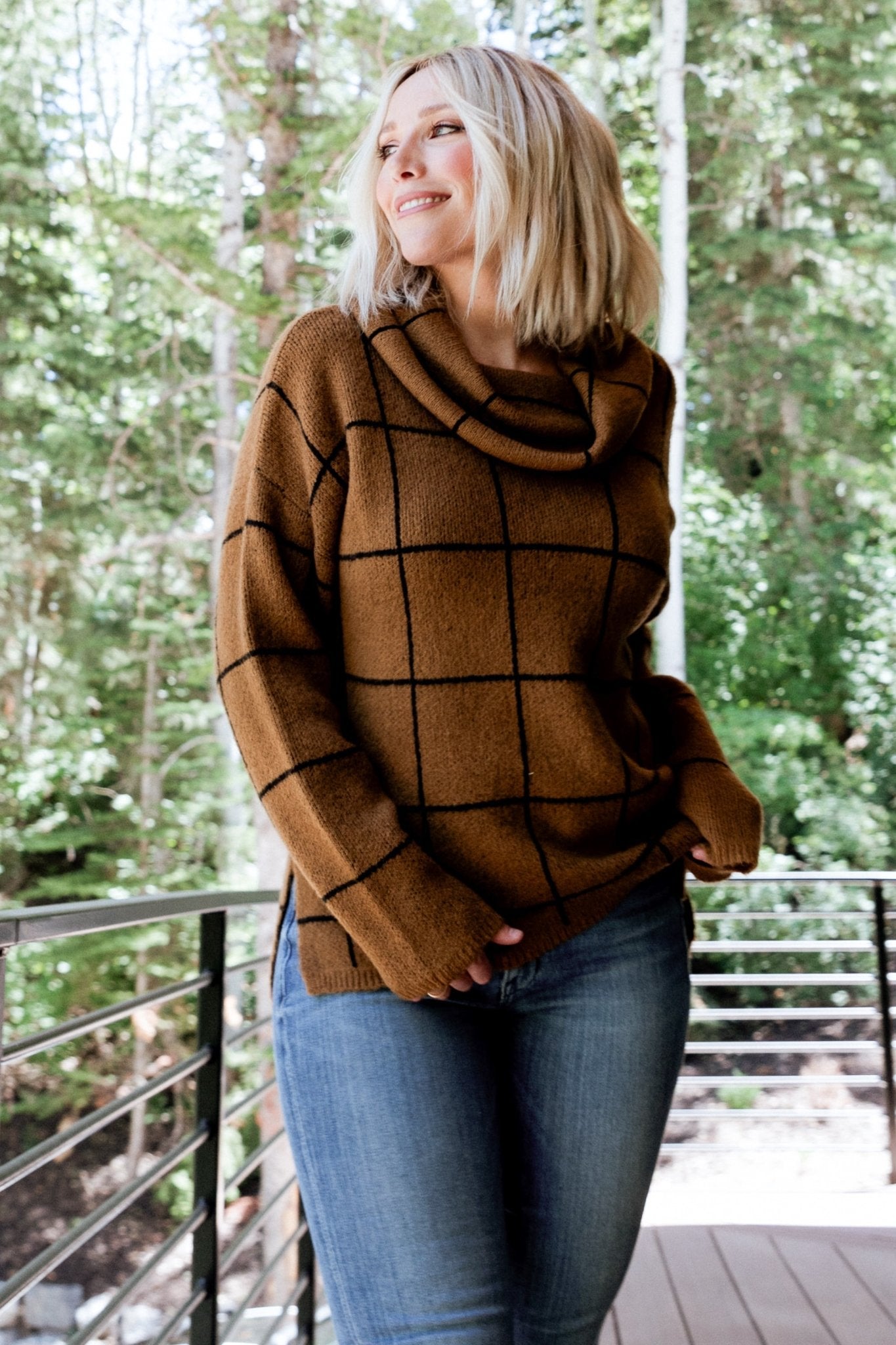 Birmingham Funnel Neck Sweater | Brown