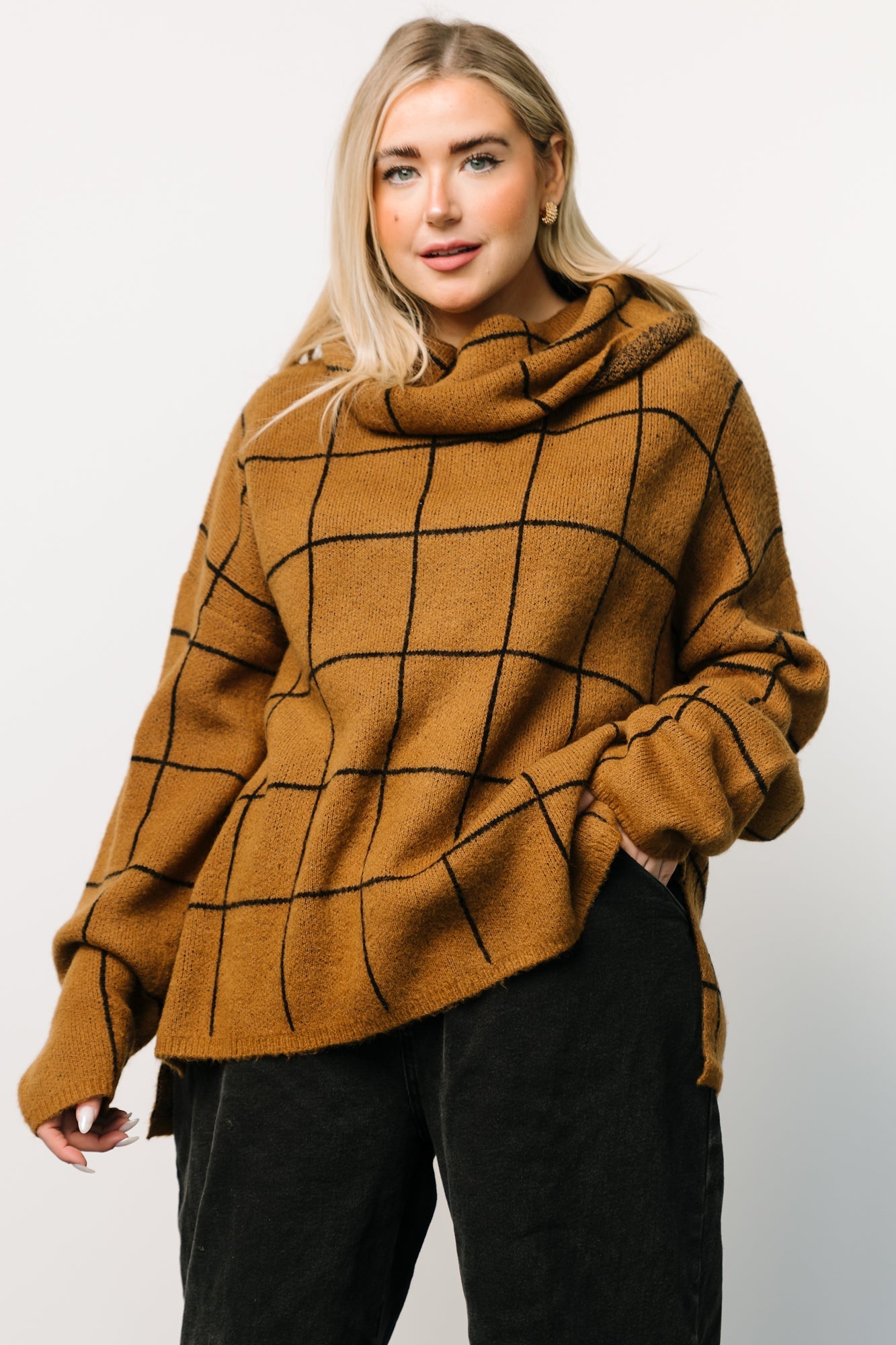 Birmingham Funnel Neck Sweater | Brown