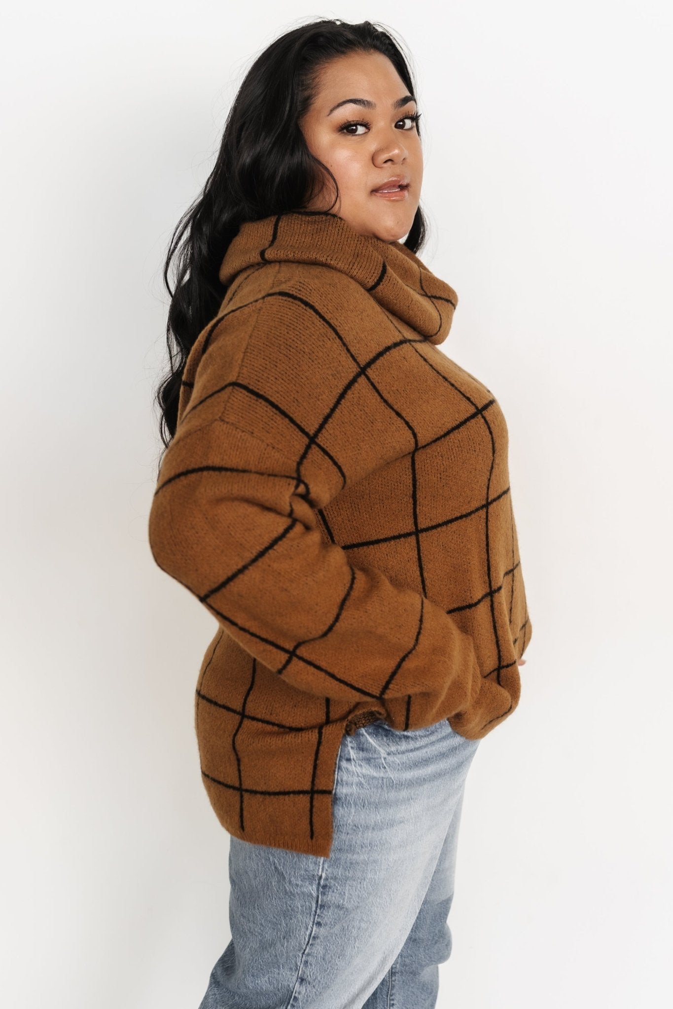 Birmingham Funnel Neck Sweater | Brown