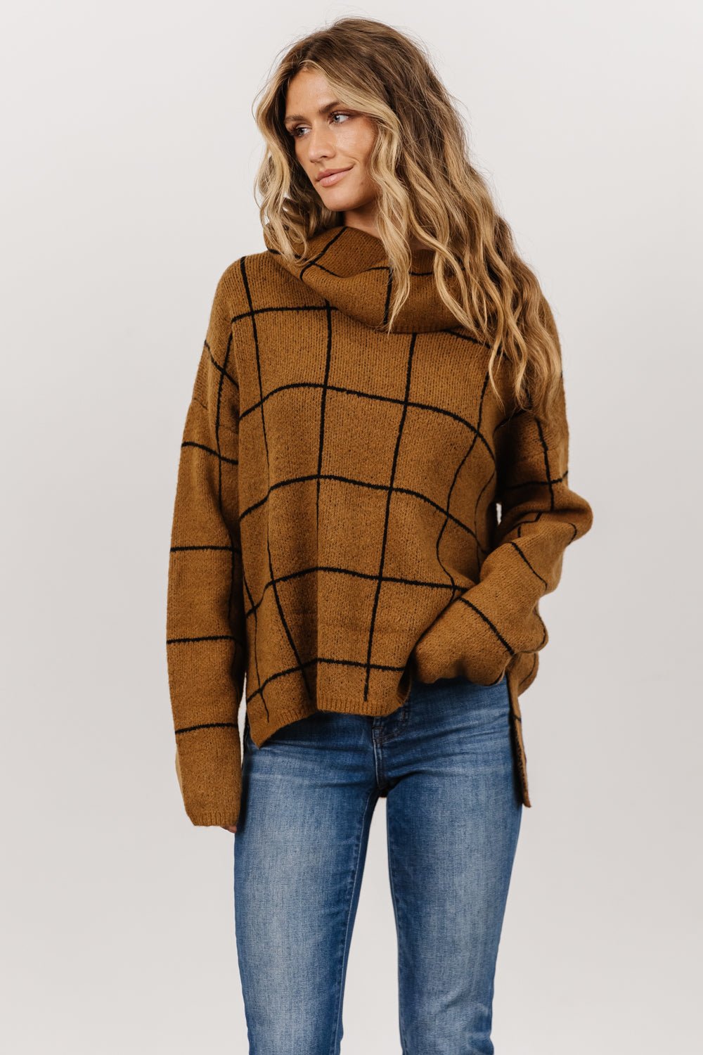 Birmingham Funnel Neck Sweater | Brown