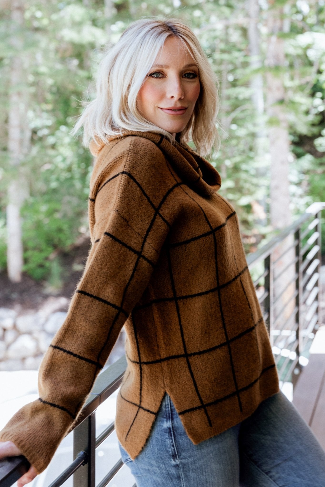 Birmingham Funnel Neck Sweater | Brown