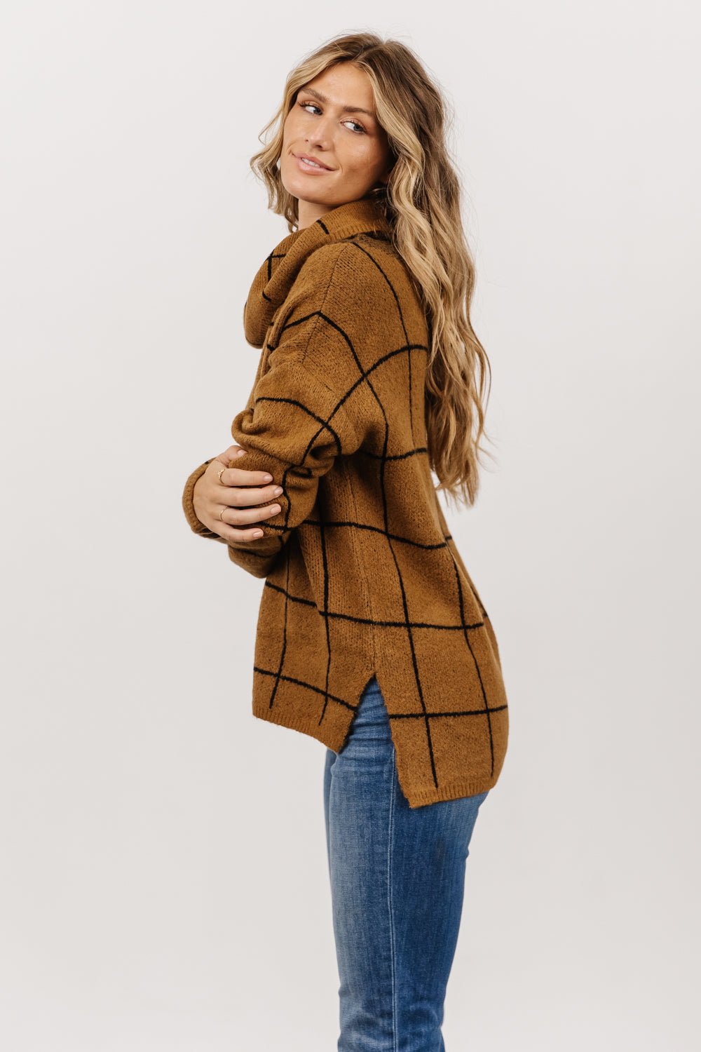 Birmingham Funnel Neck Sweater | Brown