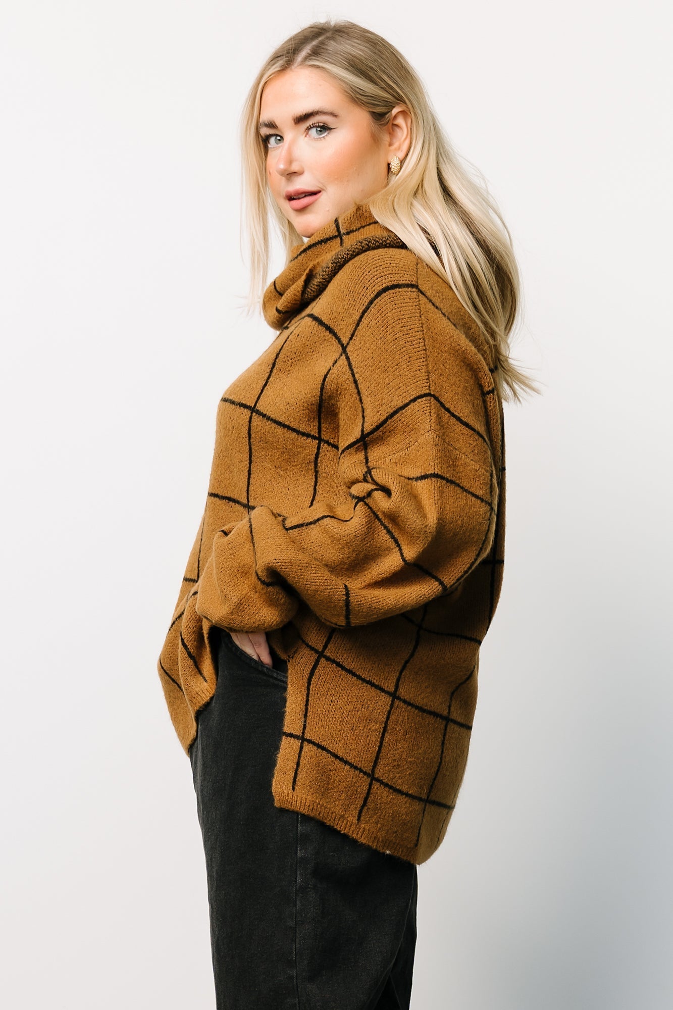 Birmingham Funnel Neck Sweater | Brown