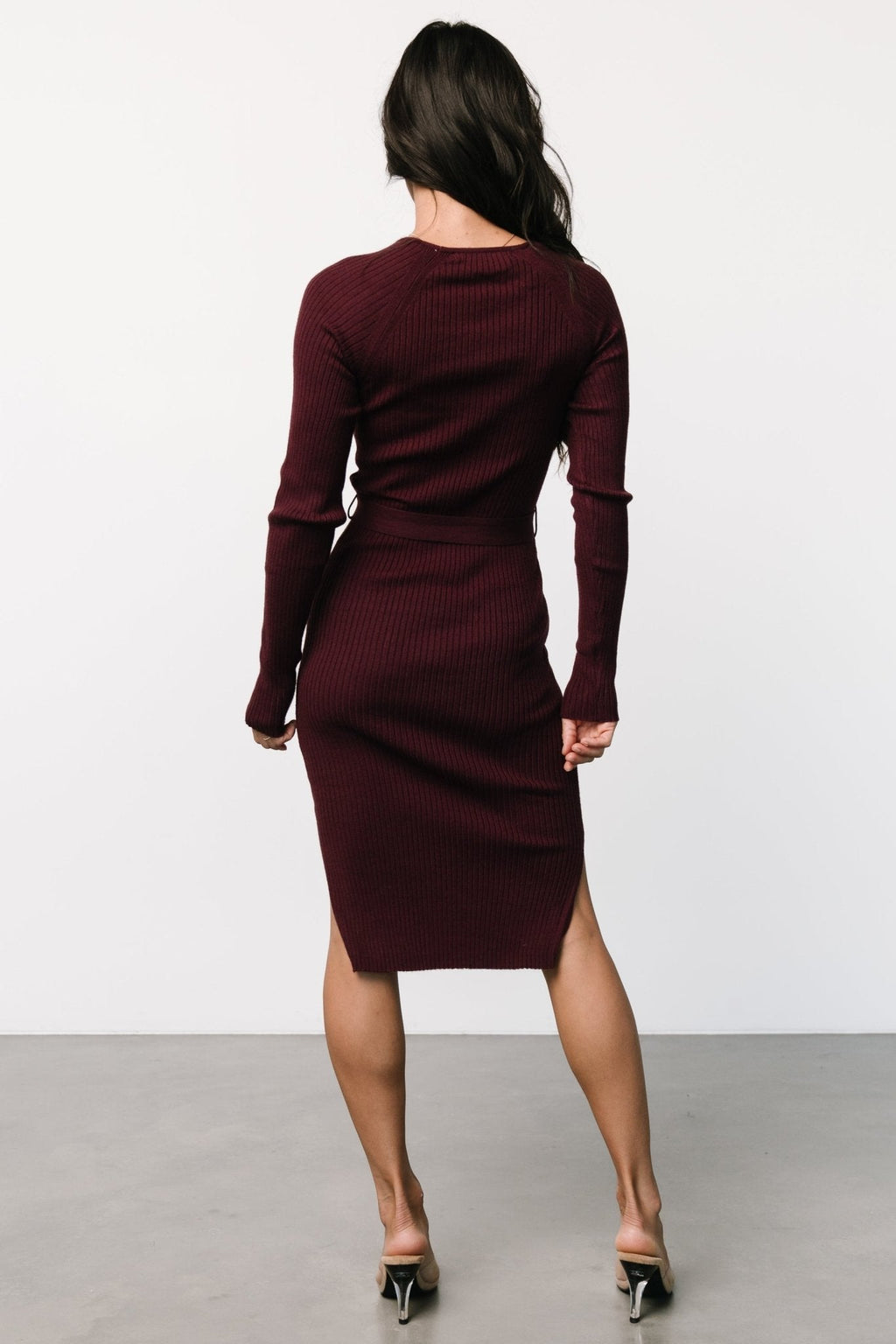 Blayne Ribbed Midi Dress | Mulberry