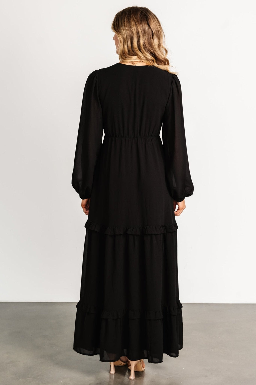 Bowman Deep V Maxi Dress | Black