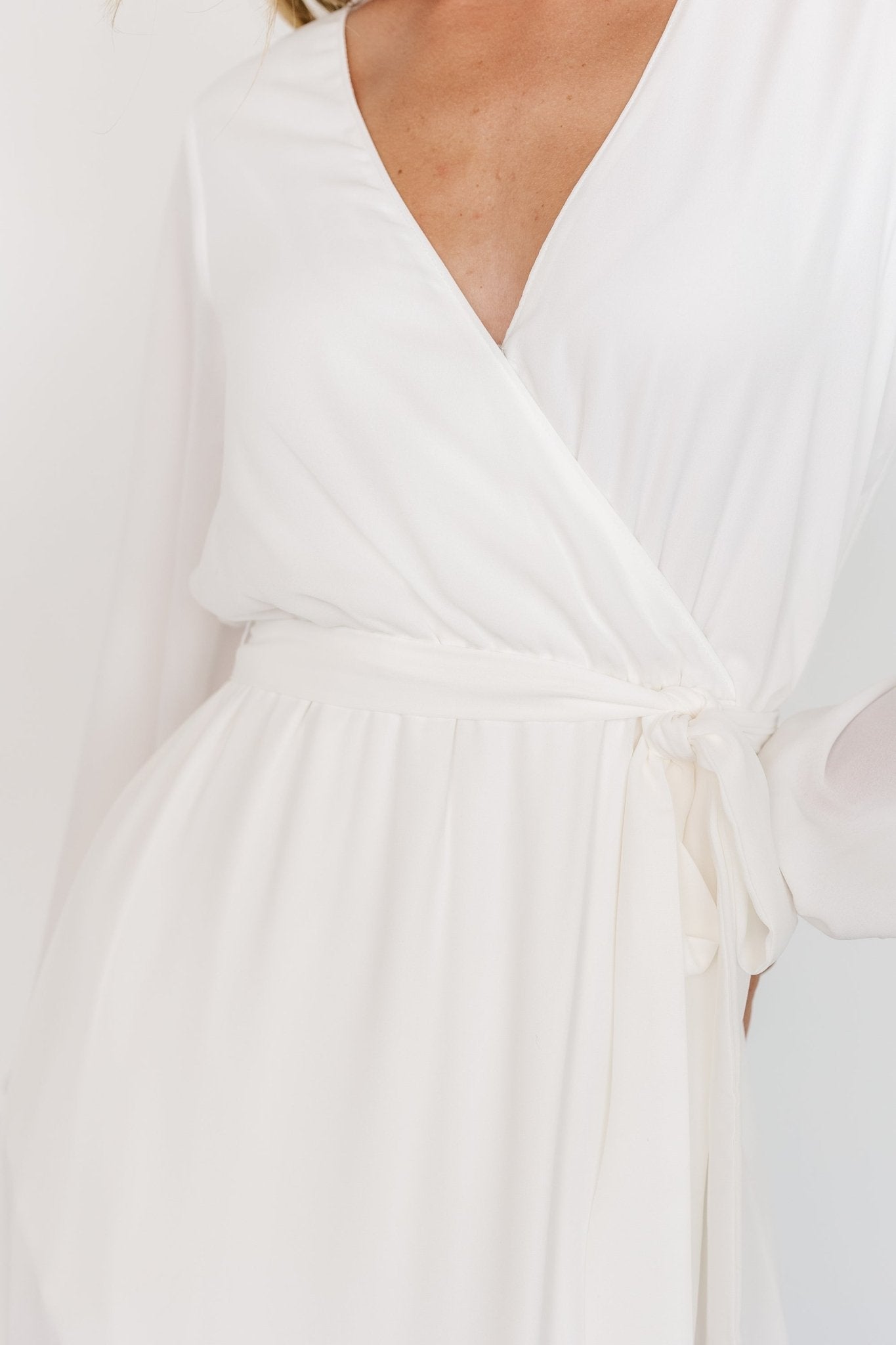 Breanne Faux Wrap Maxi Dress | Off White