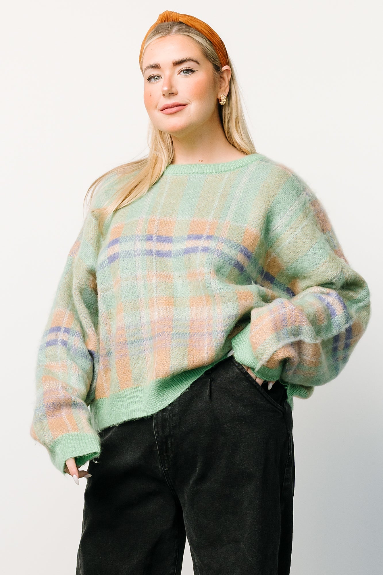 Brentridge Plaid Sweater | Green Multi