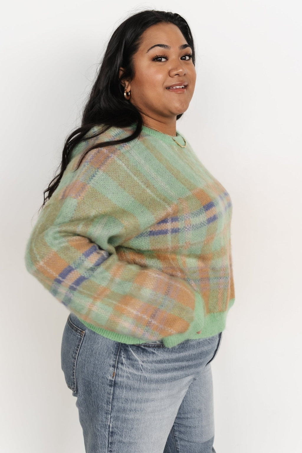 Brentridge Plaid Sweater | Green Multi