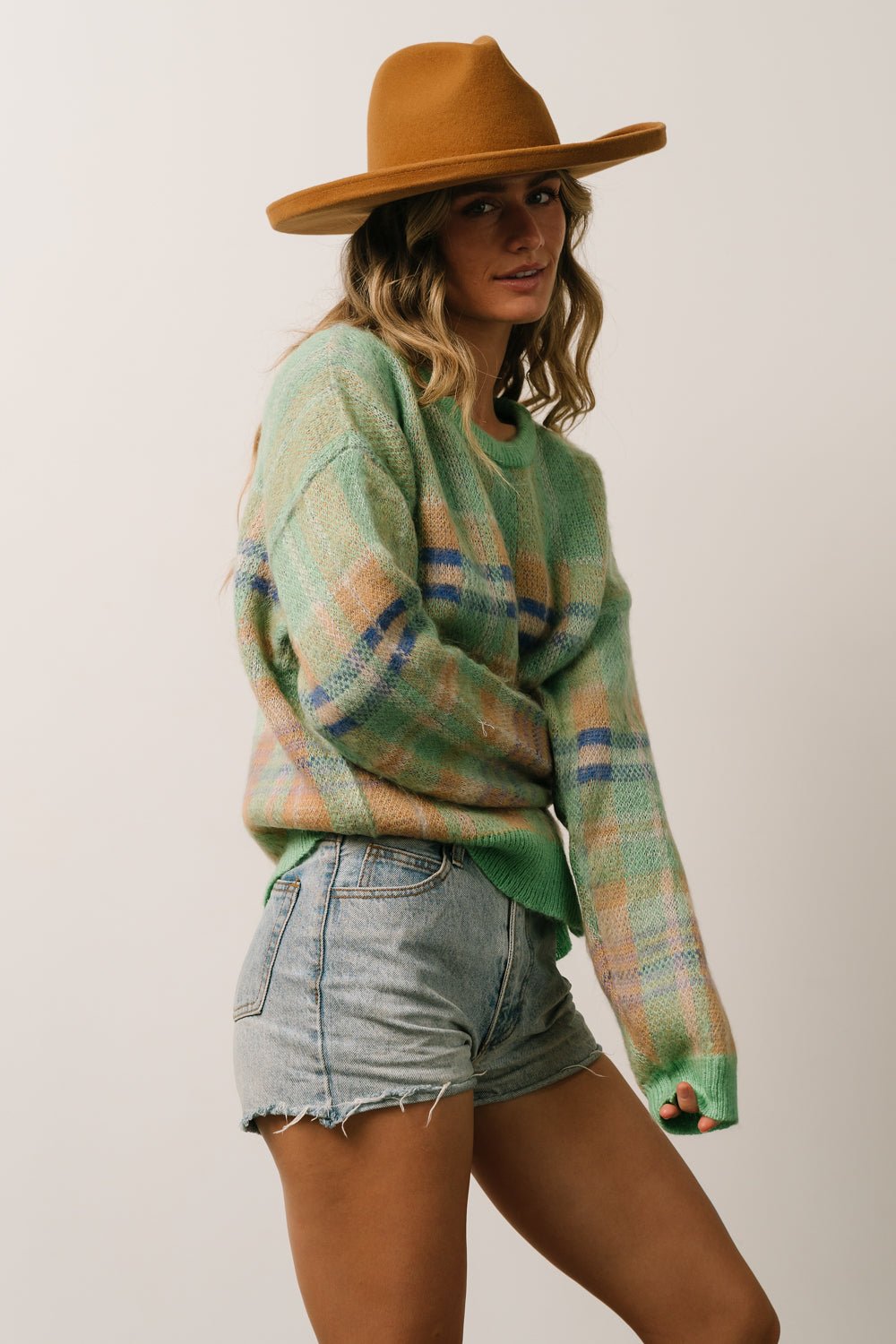 Brentridge Plaid Sweater | Green Multi