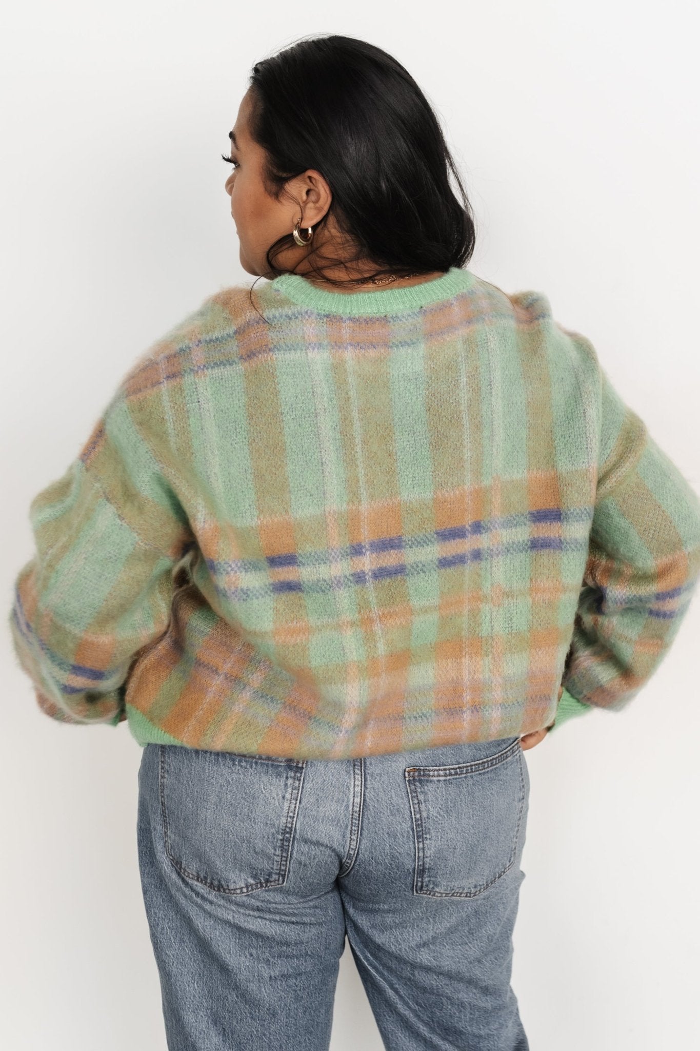 Brentridge Plaid Sweater | Green Multi