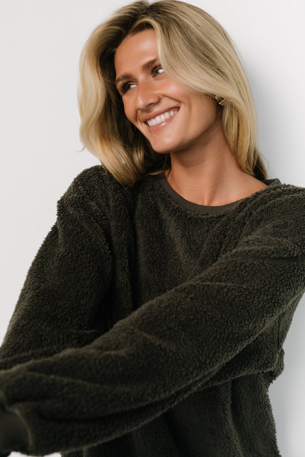 Brina Teddy Crewneck | Charcoal Gray