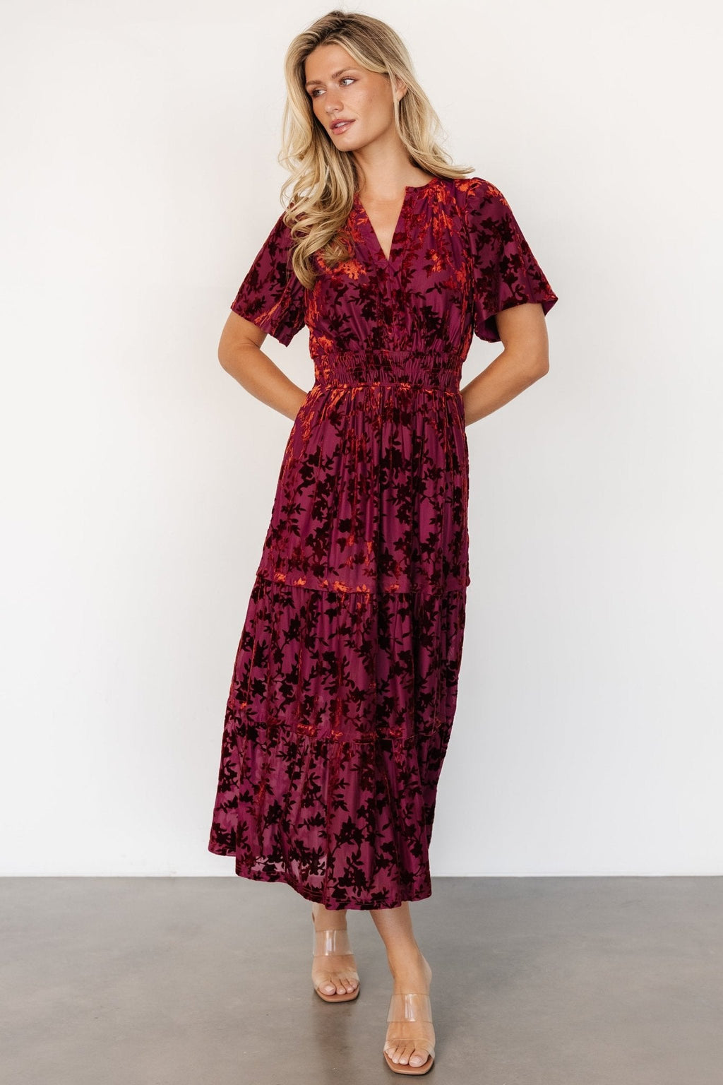 Bronwyn Velvet Dress | Rust