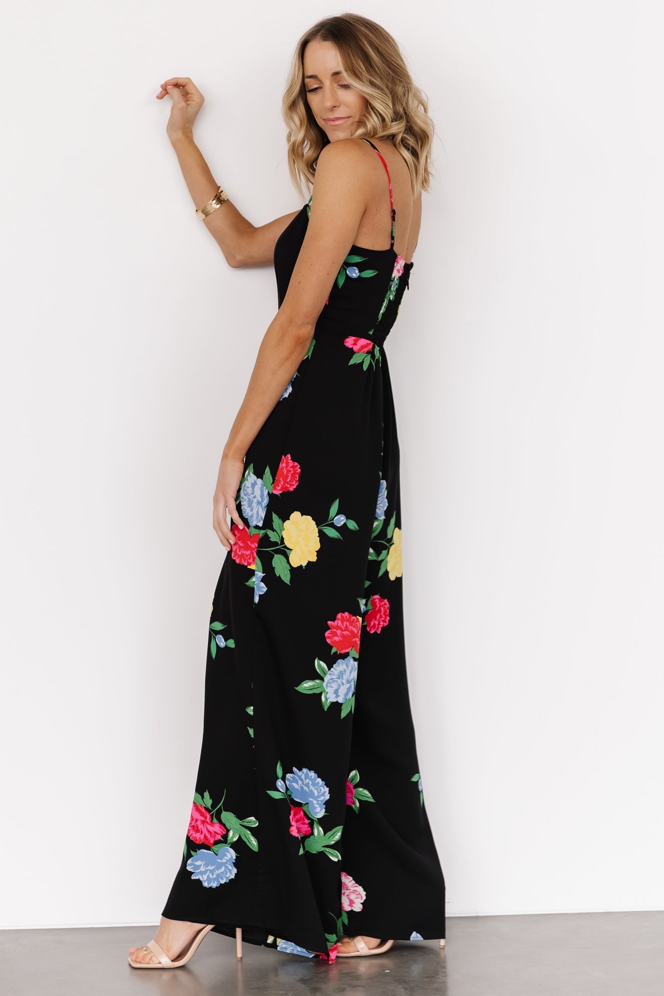 Brooklyn Wide Leg Jumpsuit | Black Floral