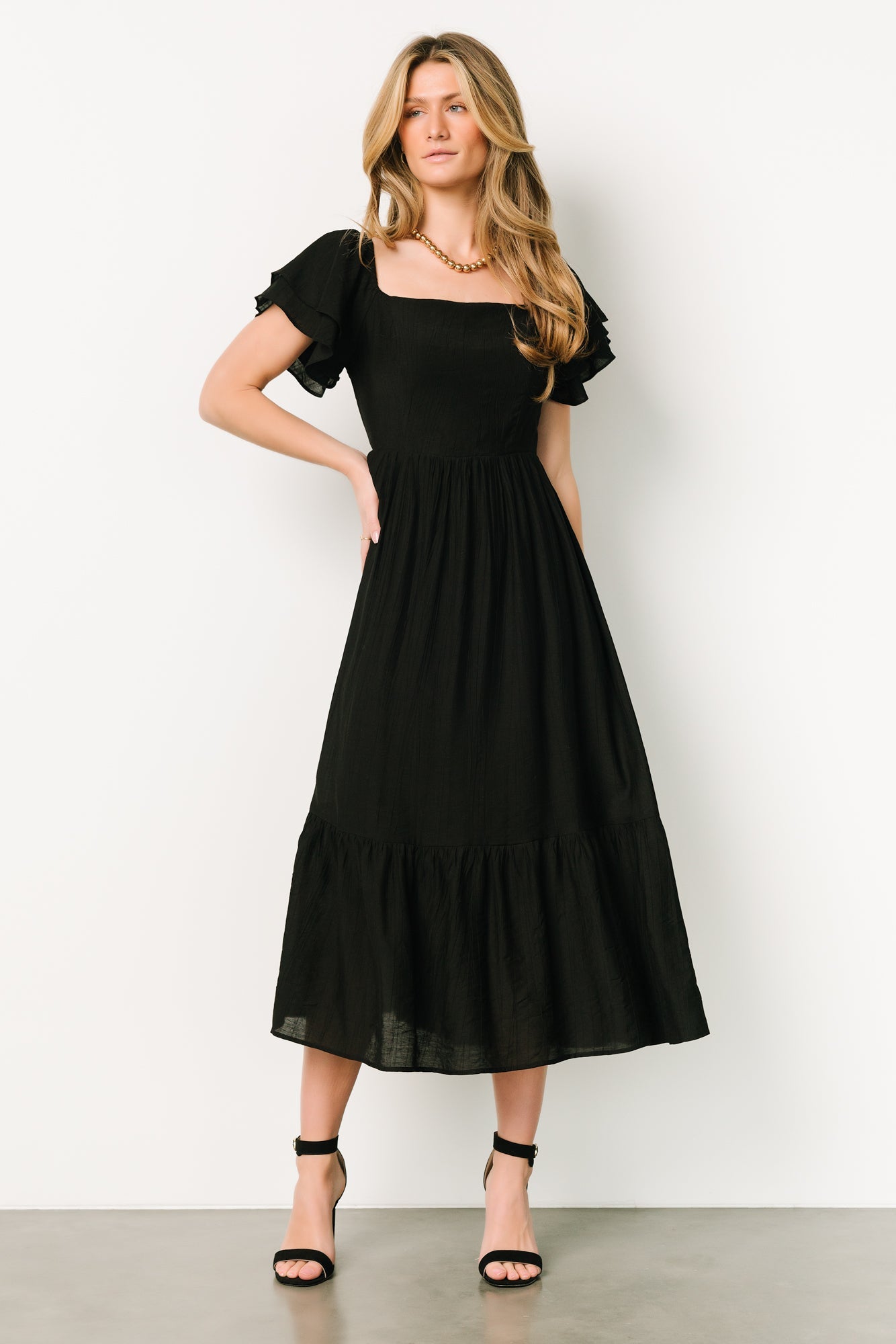 Buttercup Midi Dress | Black