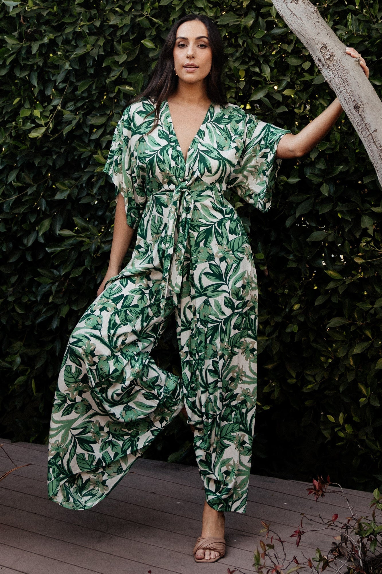 Byron Jumpsuit | Green Print