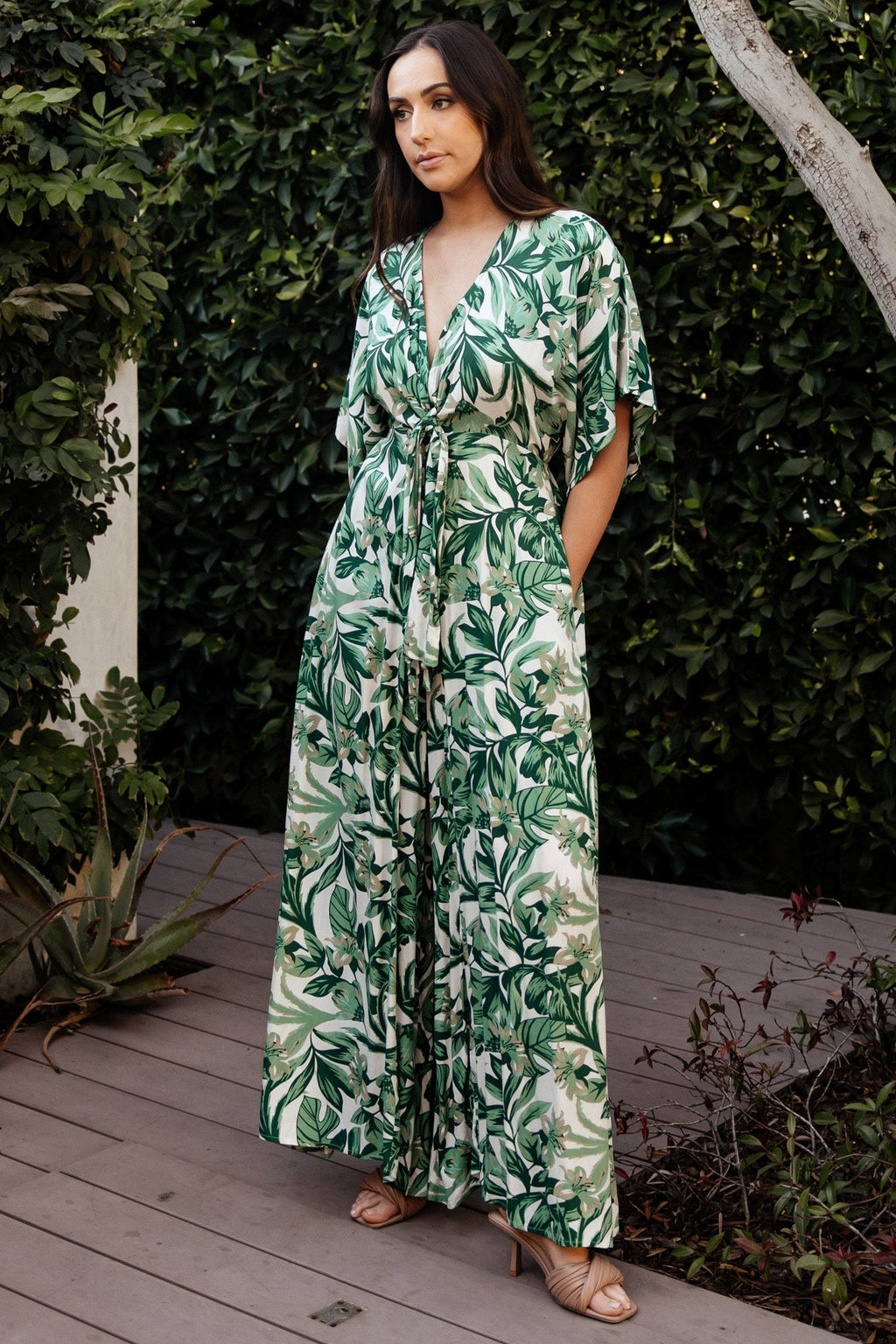 Byron Jumpsuit | Green Print