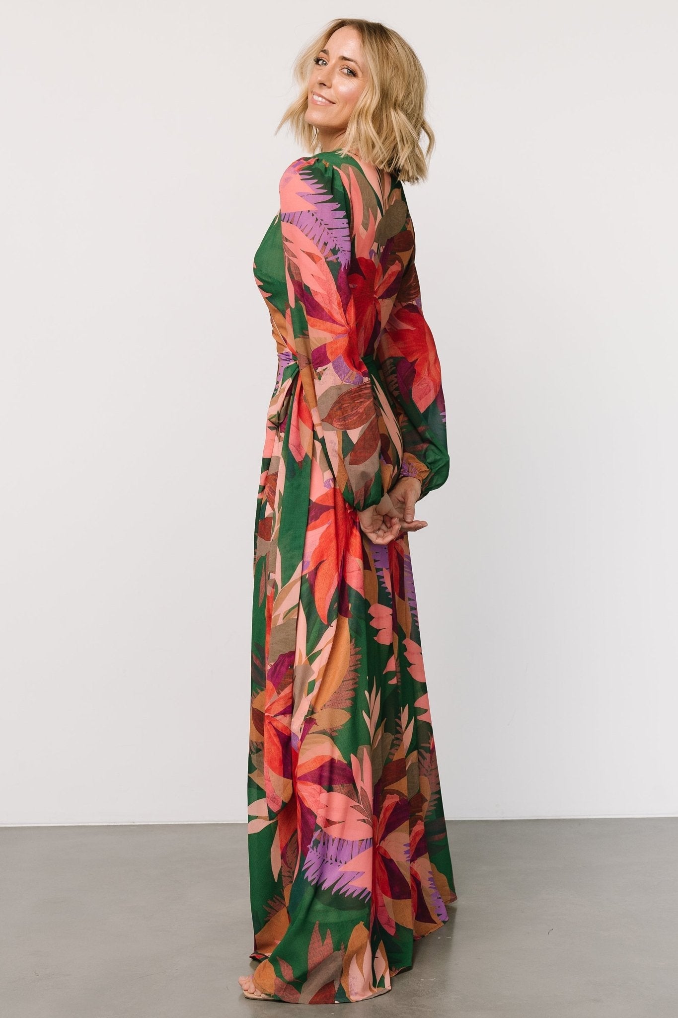 Camilla Wrap Maxi Dress | Green Multi