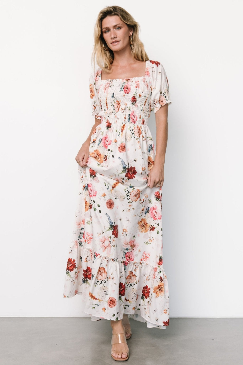Capri Smocked Maxi Dress | Multi Floral