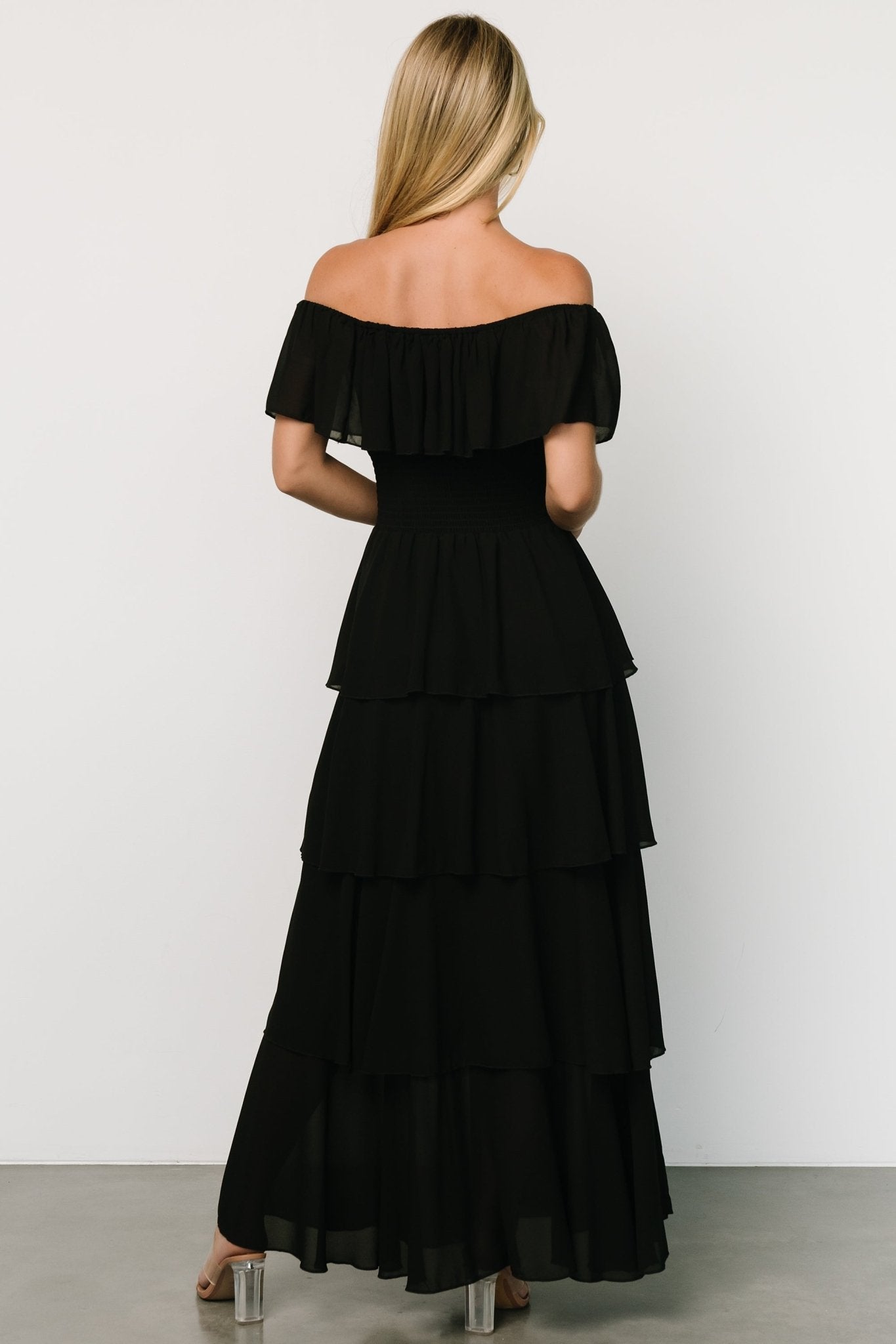 Carina Off Shoulder Maxi Dress | Black