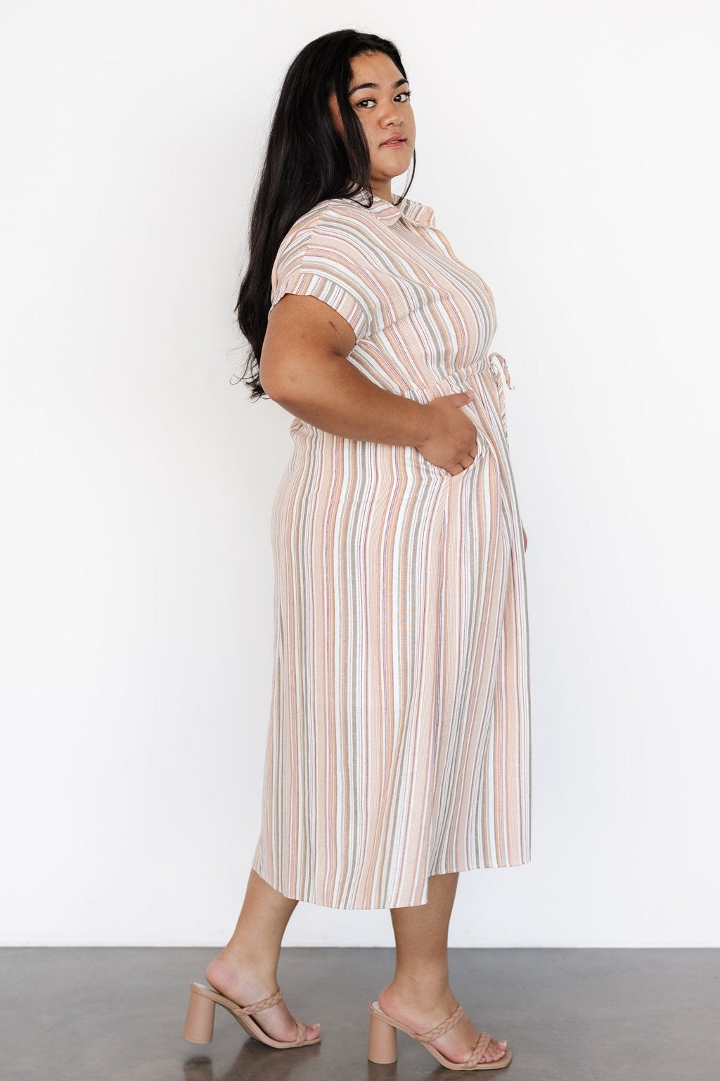 Carole Midi Dress | Multi Stripe