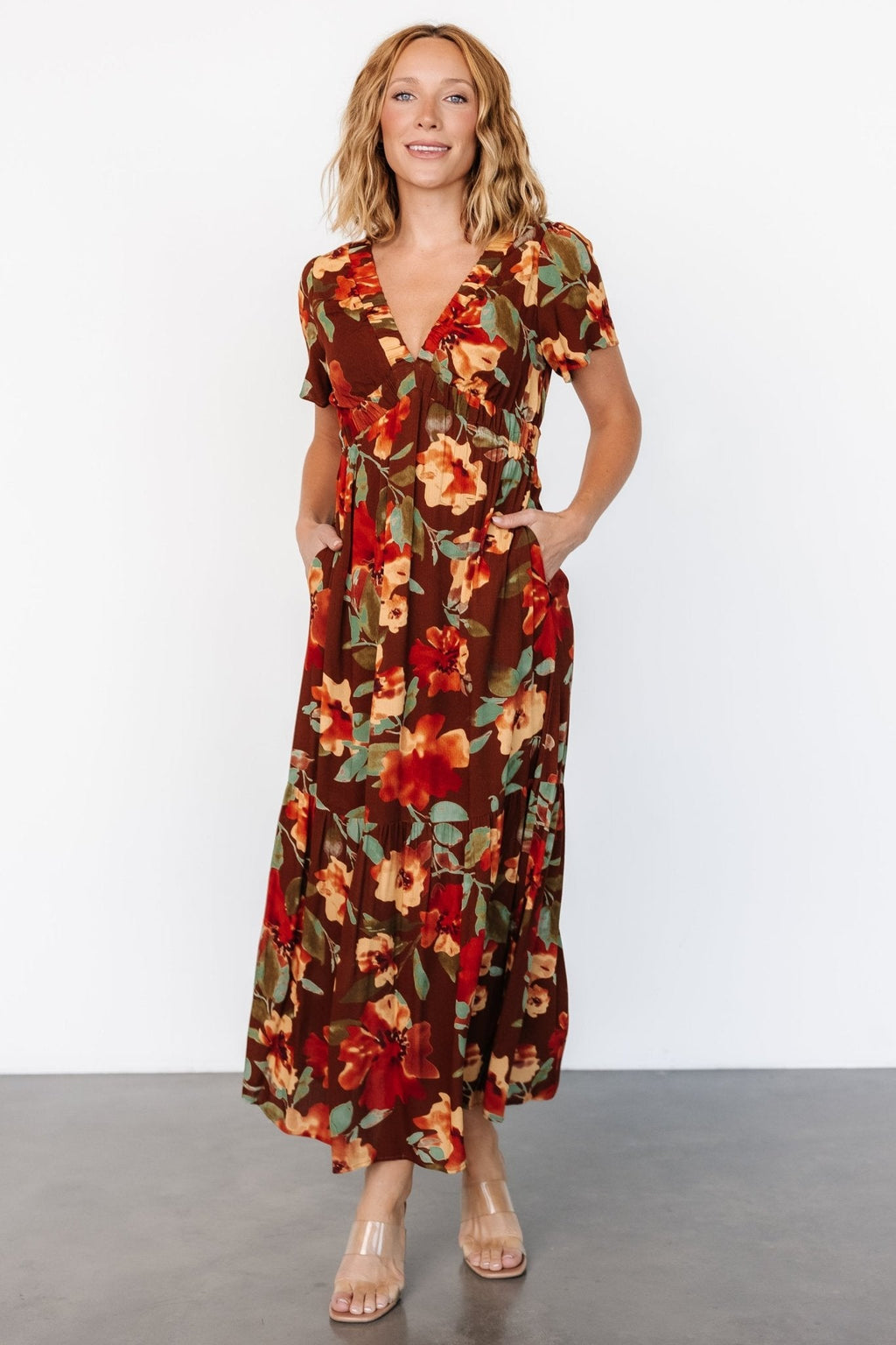 Cassie Short Sleeve Dress | Copper Floral