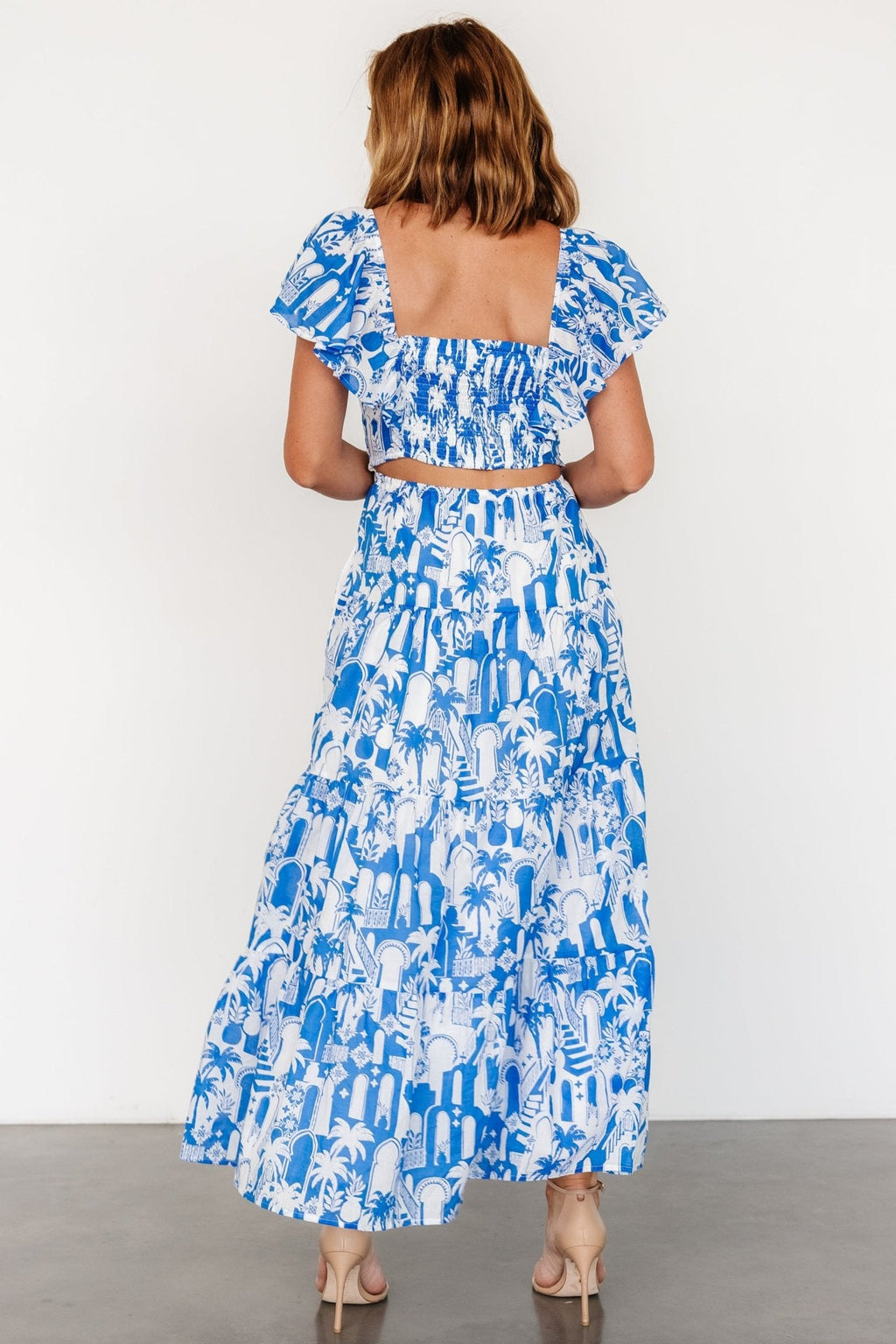 Catira Maxi Dress | Blue + White