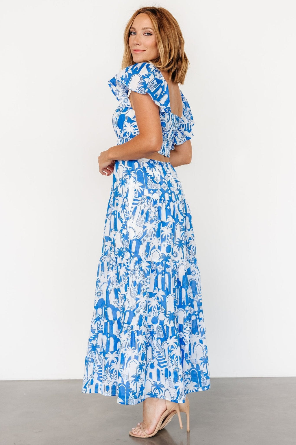 Catira Maxi Dress | Blue + White